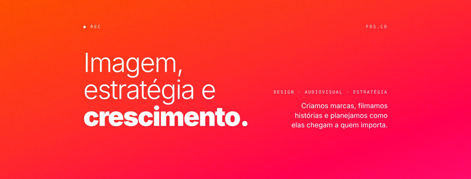 Capa do Facebook em gradiente com a frase Imagem, estratégia e crescimento